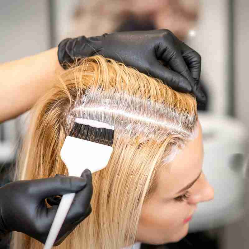 root touch up and base color in West Hollywood salon
