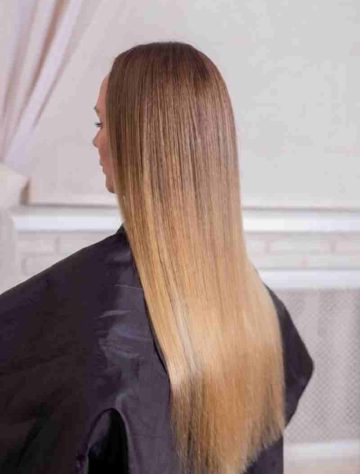 woman that got hair botox smoothing treatment at West Hollywood salon