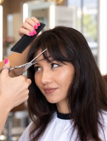 bang cut in West Hollywood salon